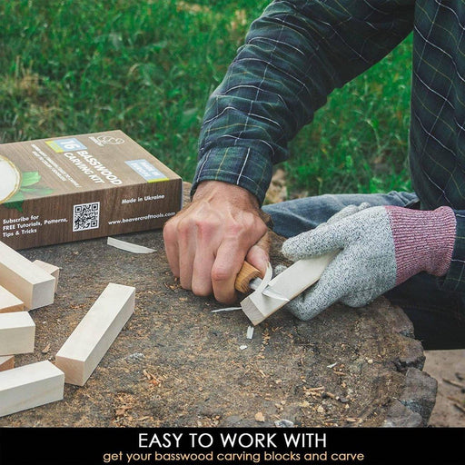 BeaverCraft 16 pcs Basswood Carving Blocks Wood Whittling Kit for Beginners - NORTH RIVER OUTDOORS