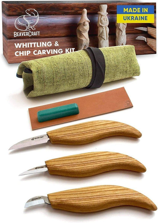 BeaverCraft Starter Chip and Whittle Knife Set with Accessories - NORTH RIVER OUTDOORS