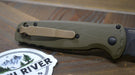 Benchmade 4300BK-02 CLA Auto Knife 3.4" MagnaCut Black DLC Battlewash Plain Blade OD Green G10 - NORTH RIVER OUTDOORS