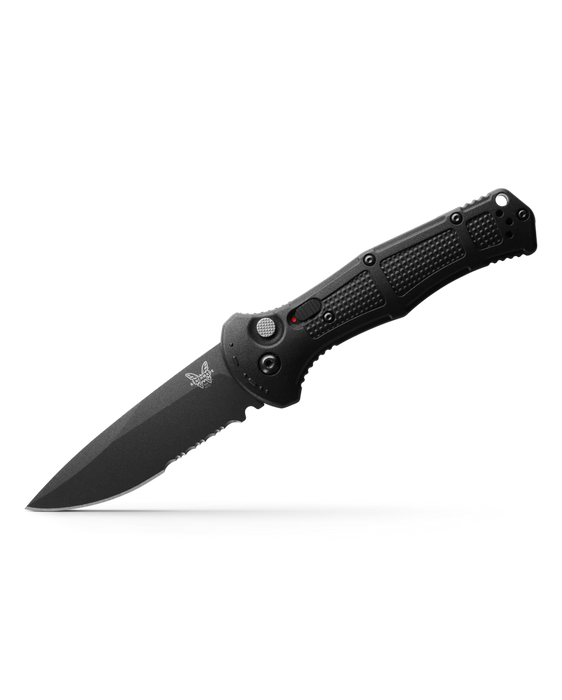 Benchmade 9070SBK Claymore Auto Folding Knife 3.6" CPM-D2 Serrated (USA) from NORTH RIVER OUTDOORS