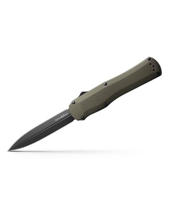 Benchmade Autocrat 3400BK-1 OTF Knife 3.71" Black DLC S30V Double Edge Dagger Blade, OD Green G10 Handles from NORTH RIVER OUTDOORS