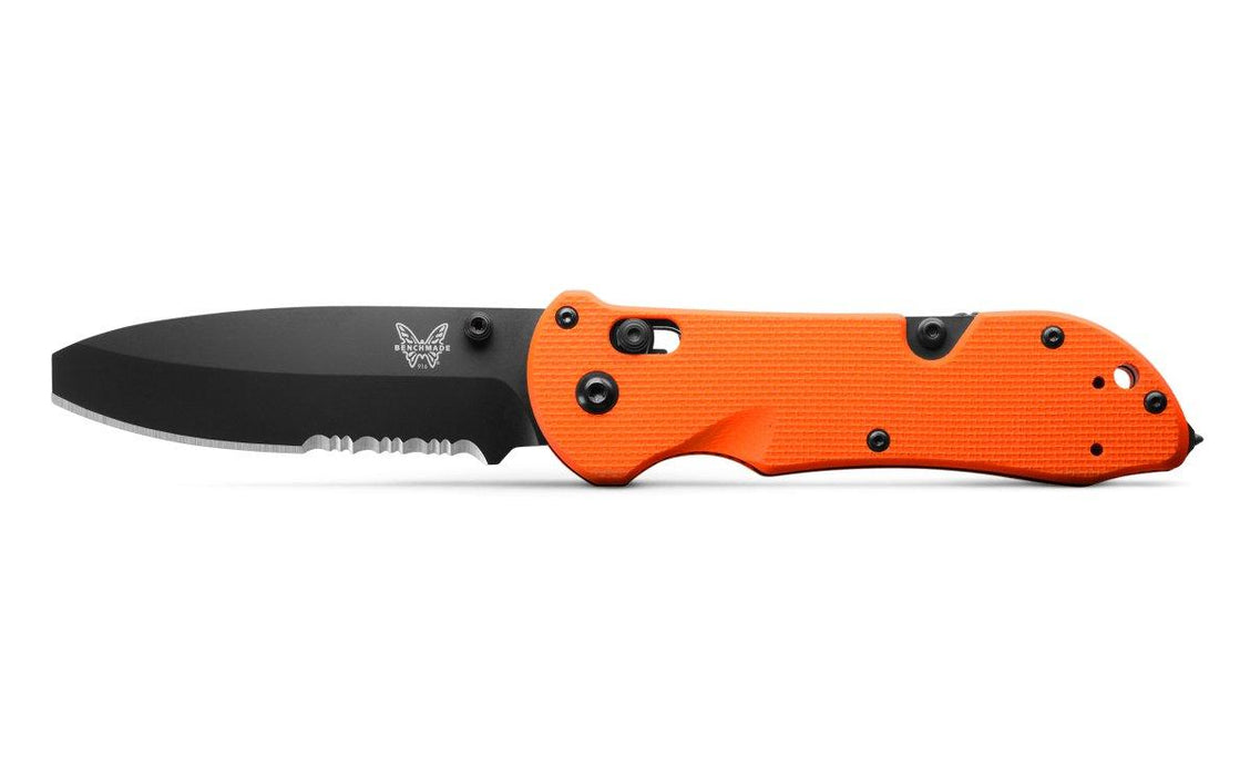 Benchmade Triage Rescue Folding Knife 3.5" Orange G10 Handles, Safety Cutter, Glass Breaker from NORTH RIVER OUTDOORS