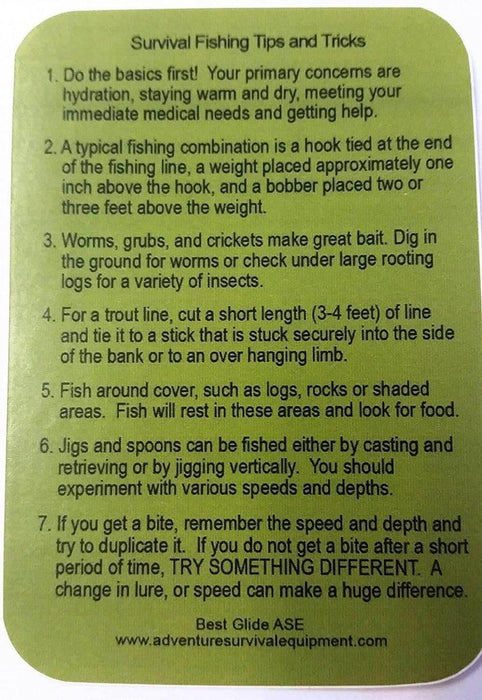 Best Glide ASE Survival Tips Information Stickers from NORTH RIVER OUTDOORS