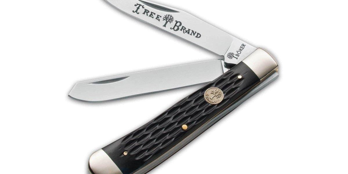 Boker Trapper Tree Brand Brown Bone Folding Pocket Knife - 110732