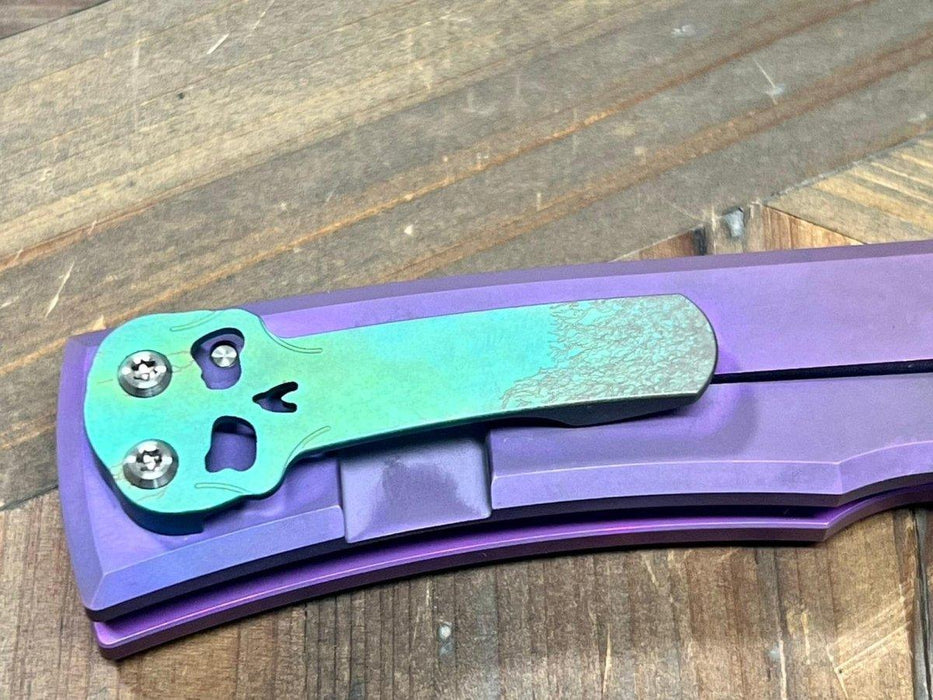 Chaves Ultramar Redencion Street Semi-Custom Titanium Drop Point Knife "Purple Monster" from NORTH RIVER OUTDOORS
