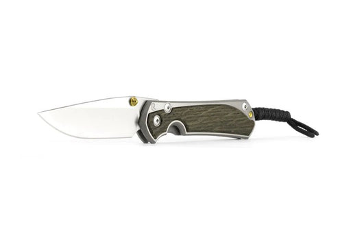 Chris Reeves Large Sebenza 31 Knife 3.61" S45VN Satin Blade Titanium Handles with Bog Oak Inlays - NORTH RIVER OUTDOORS