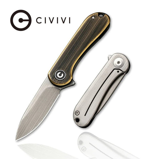 CIVIVI Mini Elementum Keyring Flipper Knife 1.83" Brass - NORTH RIVER OUTDOORS