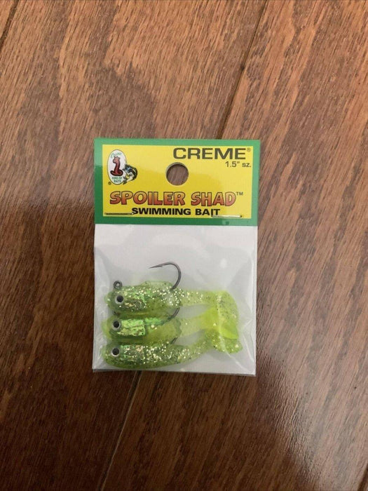 Creme Lures SSB105 Spoiler Shad Chartreuse 1.5" Fishing Lure from NORTH RIVER OUTDOORS