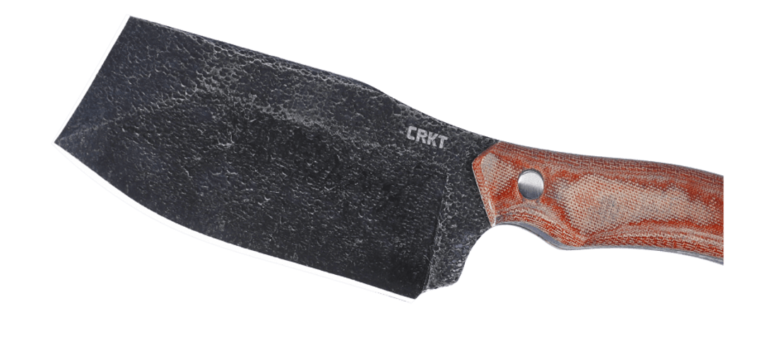 CRKT 2014 Razel Nax Fixed Blade Knife 4.29" 1075 Black Hammered Finish Chisel Blade, Brown Resin Infused Fiber Handles from NORTH RIVER OUTDOORS