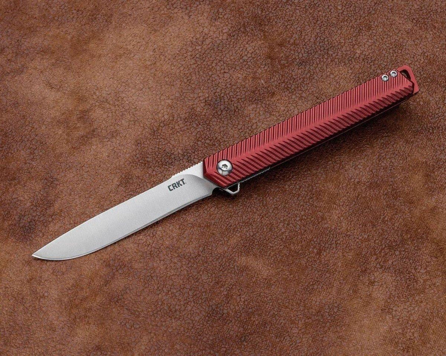 CRKT K820BXP Stylus Assisted Flipper Knife 3.18", Maroon Handles from NORTH RIVER OUTDOORS