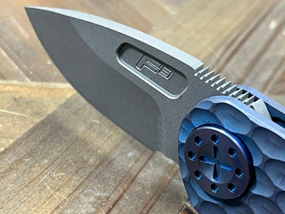 Curtiss F3 Compact Slicer Flipper PM-Mill Handles SW MagnaCut Blasted Ti Blue (USA) - NORTH RIVER OUTDOORS
