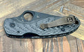 Custom Spyderco Para 3 Knife 3" S45VN Black Blade Basket Weave Carbon Fiber Ti Clip "Dark Knight" - NORTH RIVER OUTDOORS