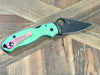 Custom Spyderco Para 3 Knife 3" S45VN Black Blade, Titanium Handles Clip "SeaFoam" (USA) from NORTH RIVER OUTDOORS