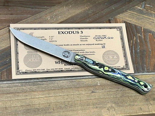 Custom White River Exodus 3 Fixed Blade Knife 3.88" S35VN Burl G10 Hybrid Handle (USA) from NORTH RIVER OUTDOORS