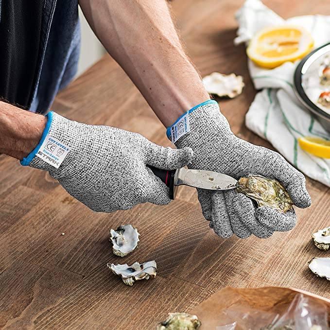Stark Safe Cut Resistant Gloves (1 Pair) Food Grade Level 5 Protection, Safety Cutting Gloves for Kitchen, Mandolin Slicing, Fish Fillet, Oyster