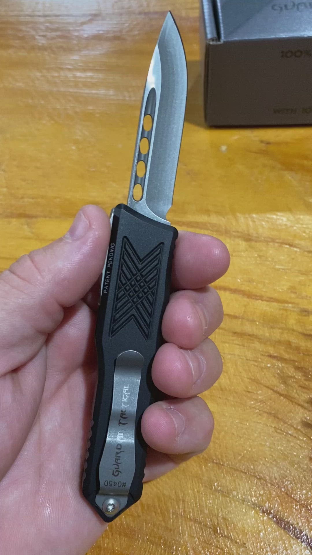 Guardian Tactical GTX-025 OTF Auto Knife (2.5" Stonewash) 12-3511