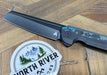 Darcform Slimfoot ARC-110 Flipper 3.5" Black M390 Sheepsfoot Blade Titanium Handles with Blue Fat Carbon Inlay from NORTH RIVER OUTDOORS