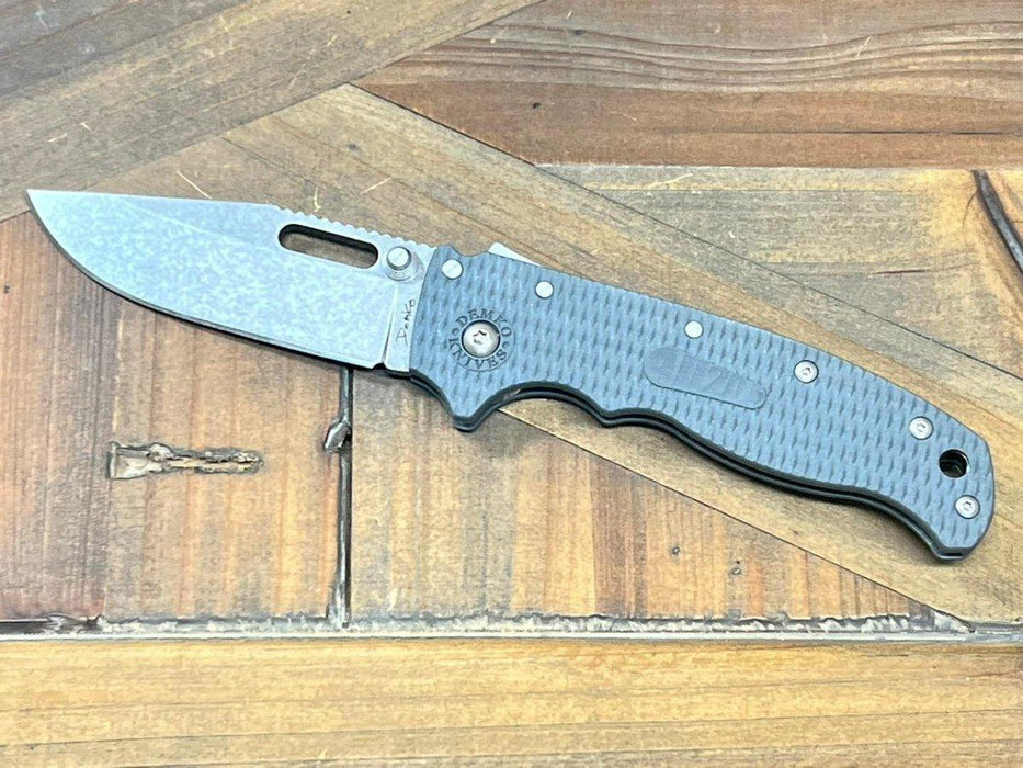 Demko AD 20.5 Shark Lock 20F2102 Grey Folding Knife AUS-10A Clip Point from NORTH RIVER OUTDOORS