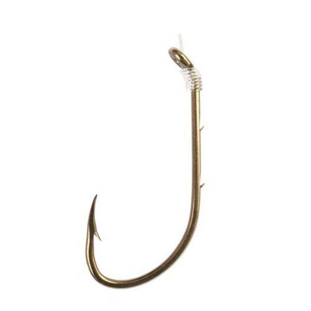Eagle Claw 032H Plain Shank Snelled Hook - Size 1