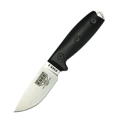 ESEE 3 3PM35V-001 Stonewashed S35VN 3D Black G10 (USA) from NORTH RIVER OUTDOORS