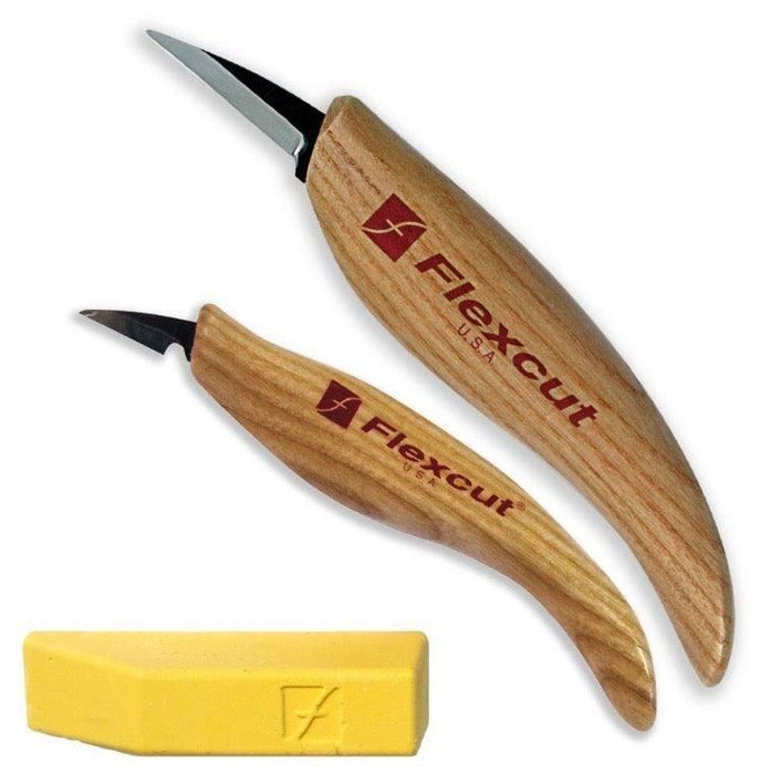 Flexcut Carving Tools Whittler's Kit High Carbon Steel, Polishing Compound  (KN300)