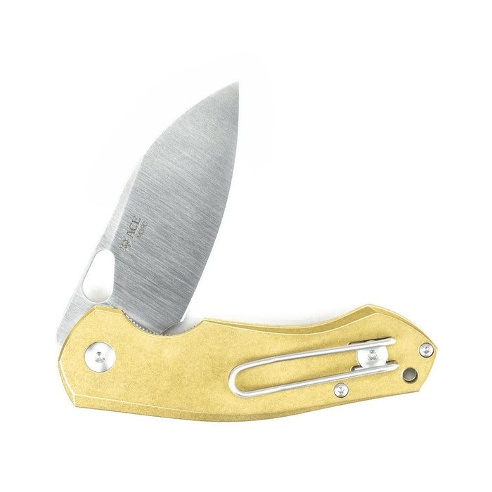 GiantMouse ACE Biblio Brass Folding Knife - NORTH RIVER OUTDOORS