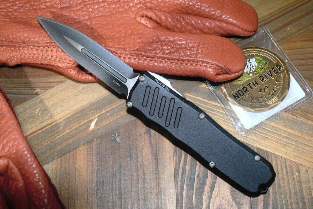 Guardian Tactical RECON-035 93231 Two Tone Black DE Plain Auto Knife 3.3" from NORTH RIVER OUTDOORS