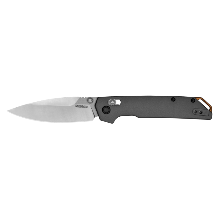 Kershaw 2038 Iridium DuraLock KVT Folding Knife 3.4" D2 Two-Tone Spear Point Blade Gray Aluminum Handles - NORTH RIVER OUTDOORS