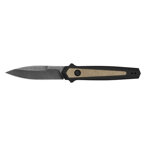 Kershaw 7950 Launch 15 Auto Folding Knife 3.5" MagnaCut BlackWashed Spear Point Blade Black Handles Canvas Micarta Inlays from NORTH RIVER OUTDOORS