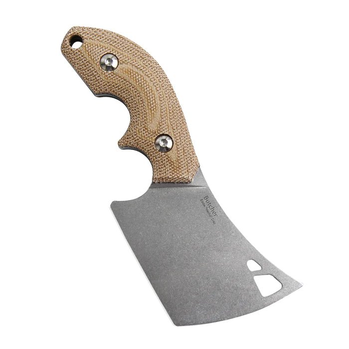 Kizer Cutlery 1039C2 Macho Blades Butcher Fixed Blade Knife 2.5" Stonewashed 154CM Cleaver from NORTH RIVER OUTDOORS