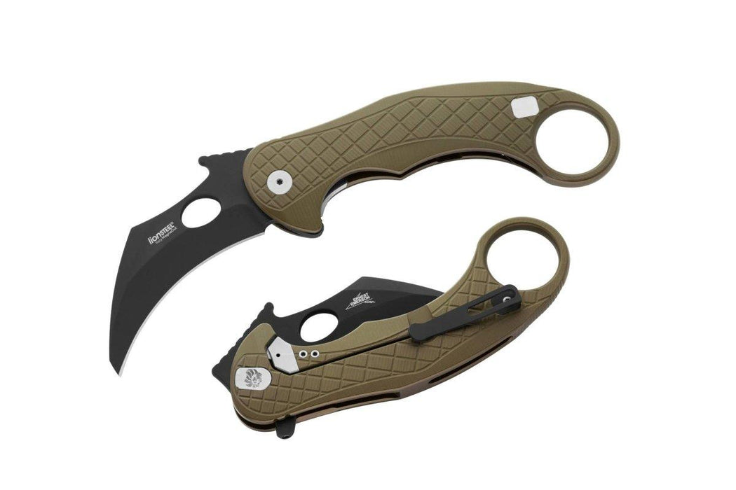 LionSteel Emerson L.E.One Karambit Folding Knife GREEN Al (3.25" SW MagnaCut) from NORTH RIVER OUTDOORS