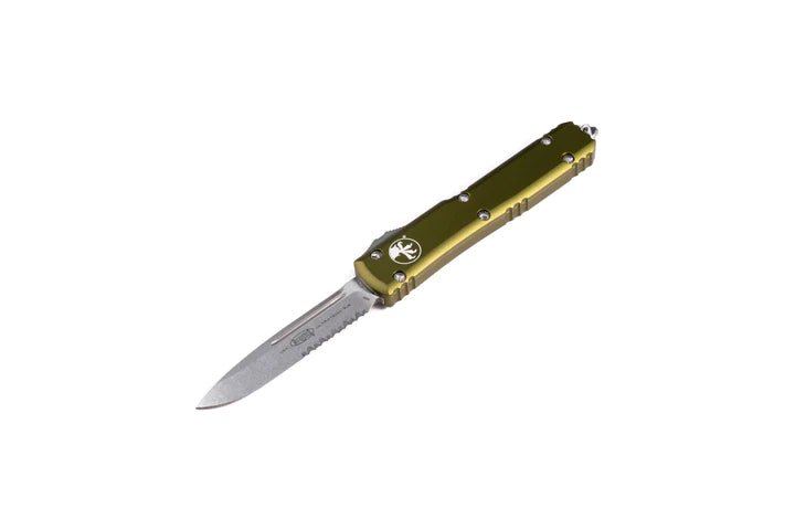Microtech 121-11OD Ultratech Auto S/E Knife 3.46" Stonewashed Partial Serrated OD Handles - NORTH RIVER OUTDOORS