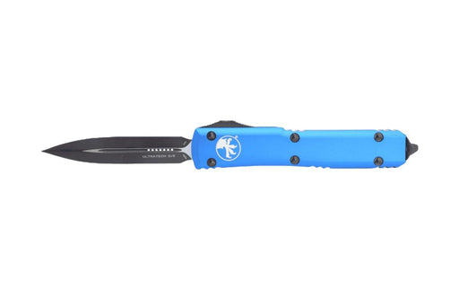 Microtech 122-1BL Ultratech Auto OTF 3.46" Black D/E Blue Handles - NORTH RIVER OUTDOORS