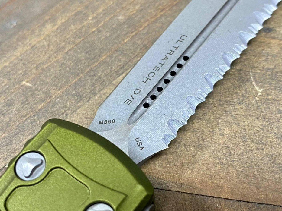 Microtech 122II-12 APODS Ultratech II D/E Stonewash AP OD Green Handles from NORTH RIVER OUTDOORS
