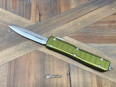 Microtech 122II-12 APODS Ultratech II D/E Stonewash AP OD Green Handles - NORTH RIVER OUTDOORS