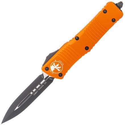 Microtech 142-1OR Combat Troodon Auto OTF 3.75" Black D/E Orange Handles from NORTH RIVER OUTDOORS