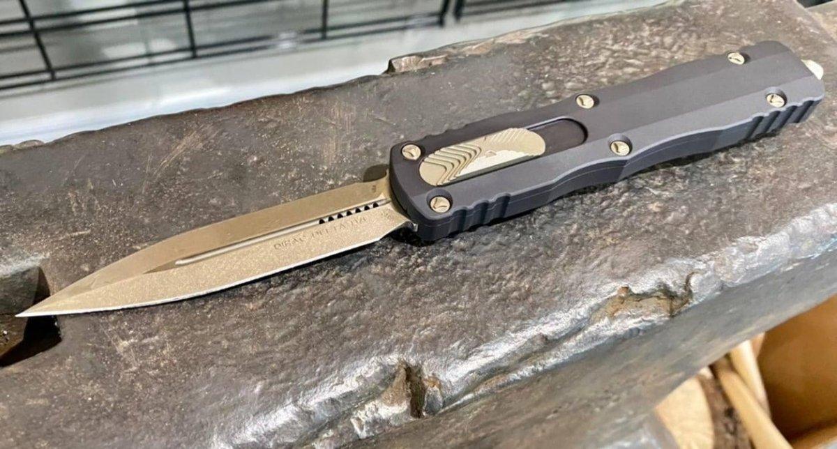 Microtech 227-13 Dirac Delta D/E - Black Handle - Bronze Blade from NORTH RIVER OUTDOORS