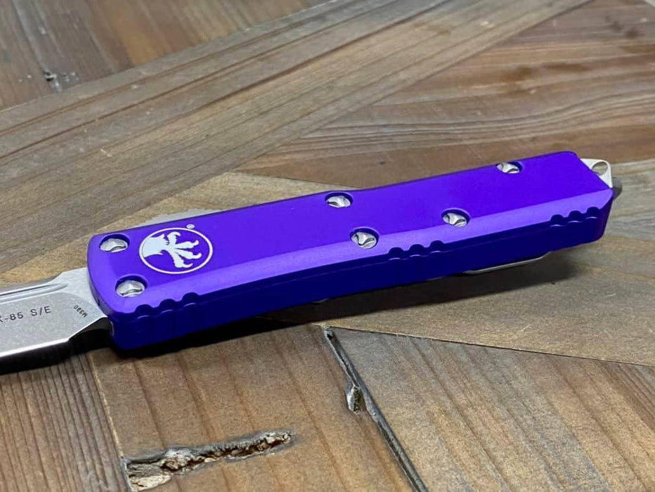 Microtech 231-10 PU UTX-85 S/E Stonewash Purple Handle Blade (USA) from NORTH RIVER OUTDOORS