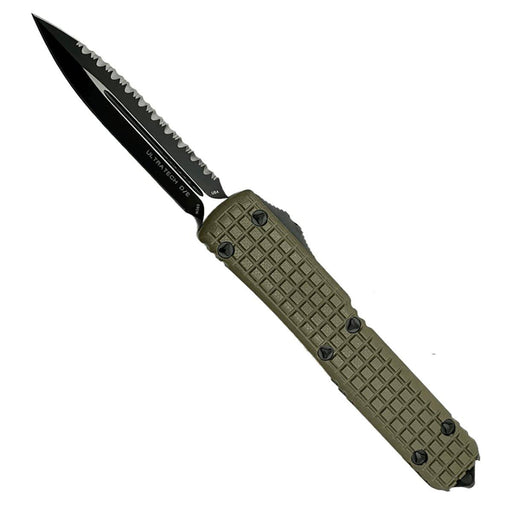 Microtech Ultratech D/E OD Green Frag G-10 Tactical Full Serrated Signature Series 122-3FRGTODS - NORTH RIVER OUTDOORS