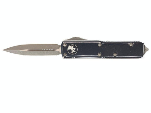 Microtech UTX-85 AUTO OTF Knife 3" Apocalyptic D/E Black Distressed 232-10DBK from NORTH RIVER OUTDOORS