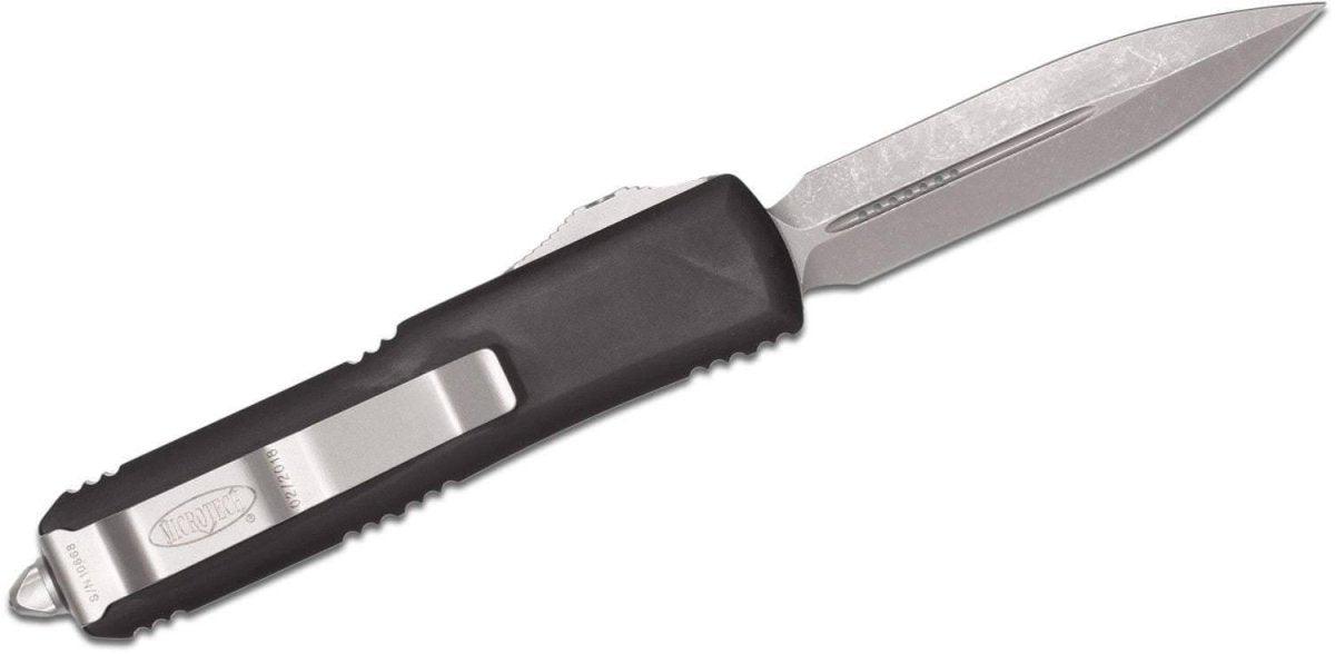 Microtech UTX-85 OTF Knife 3" Apoc D/E, Black Handles 232-10AP - NORTH RIVER OUTDOORS