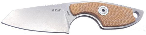 MKM Mikro 2 Fixed Blade 1.97" M390 Stonewashed Sheepsfoot Blade, Natural Micarta Handles from NORTH RIVER OUTDOORS