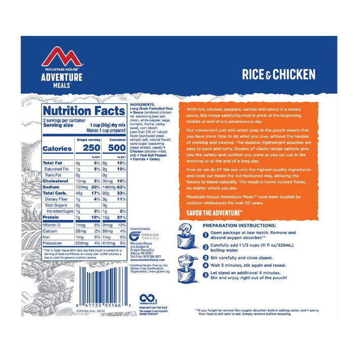 Mountain House Rice & Chicken Survival & Emergency Food (Pouch) from NORTH RIVER OUTDOORS