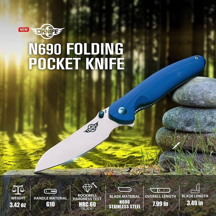 OKNIFE Drever N690 Tactical EDC Folding Pocket Knife - G10 from NORTH RIVER OUTDOORS