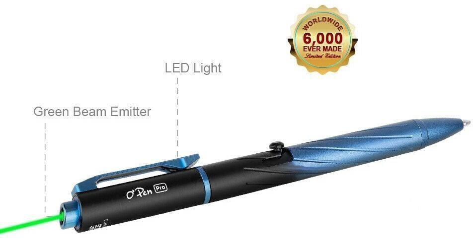Olight O'PEN Pro Deep Sea Blue Pen w/ LED light & Green Laser (Lim Ed) from NORTH RIVER OUTDOORS