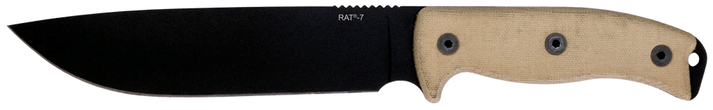 Ontario RAT-7 Survival Knife 7" Plain Blade, Micarta Handles, Nylon Sheath - 8668 from NORTH RIVER OUTDOORS