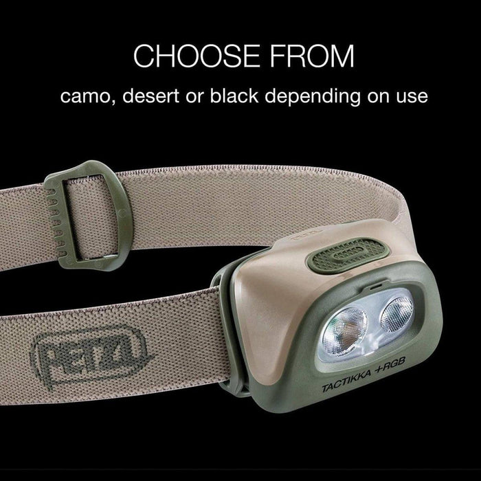 PETZL TACTIKKA +RGB Outdoor Hunting Stealth Headlamp from NORTH RIVER OUTDOORS
