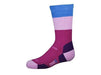 Point6 Kids Block Stripe, Extra Light, Crew, Lipstick, Large Socks from NORTH RIVER OUTDOORS
