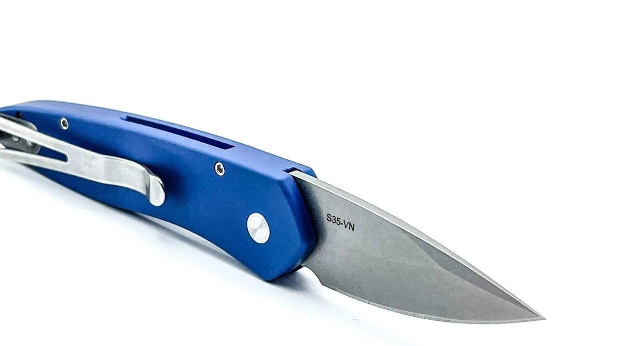 Pro-Tech Half Breed Auto 3605-BLUE Handle Stonewash BLade from NORTH RIVER OUTDOORS