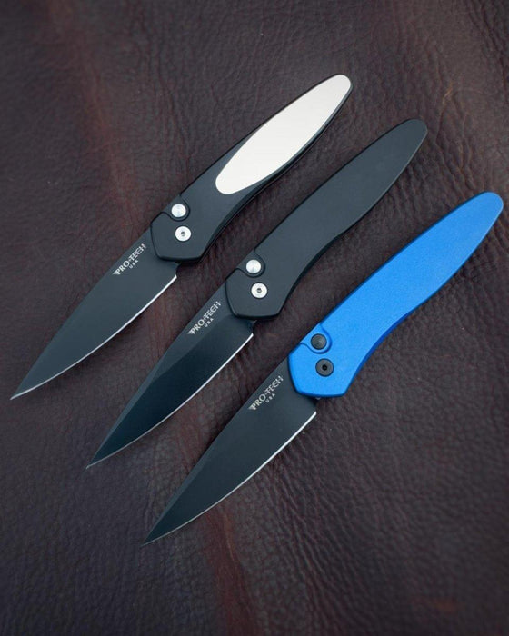Pro-Tech Newport 3407-BLUE Auto Knife Black (3") (Blue Handle) - NORTH RIVER OUTDOORS